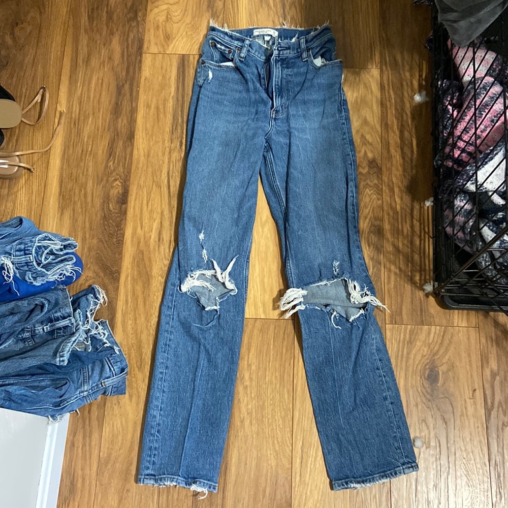 Abercrombie the 90s straight ultra high rise